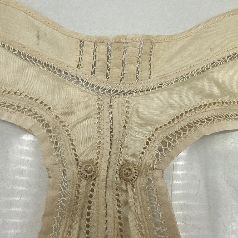 VTG SIBLEY LINDSAY & CURR CO Beige Silk Lace Collar Ascot Victorian